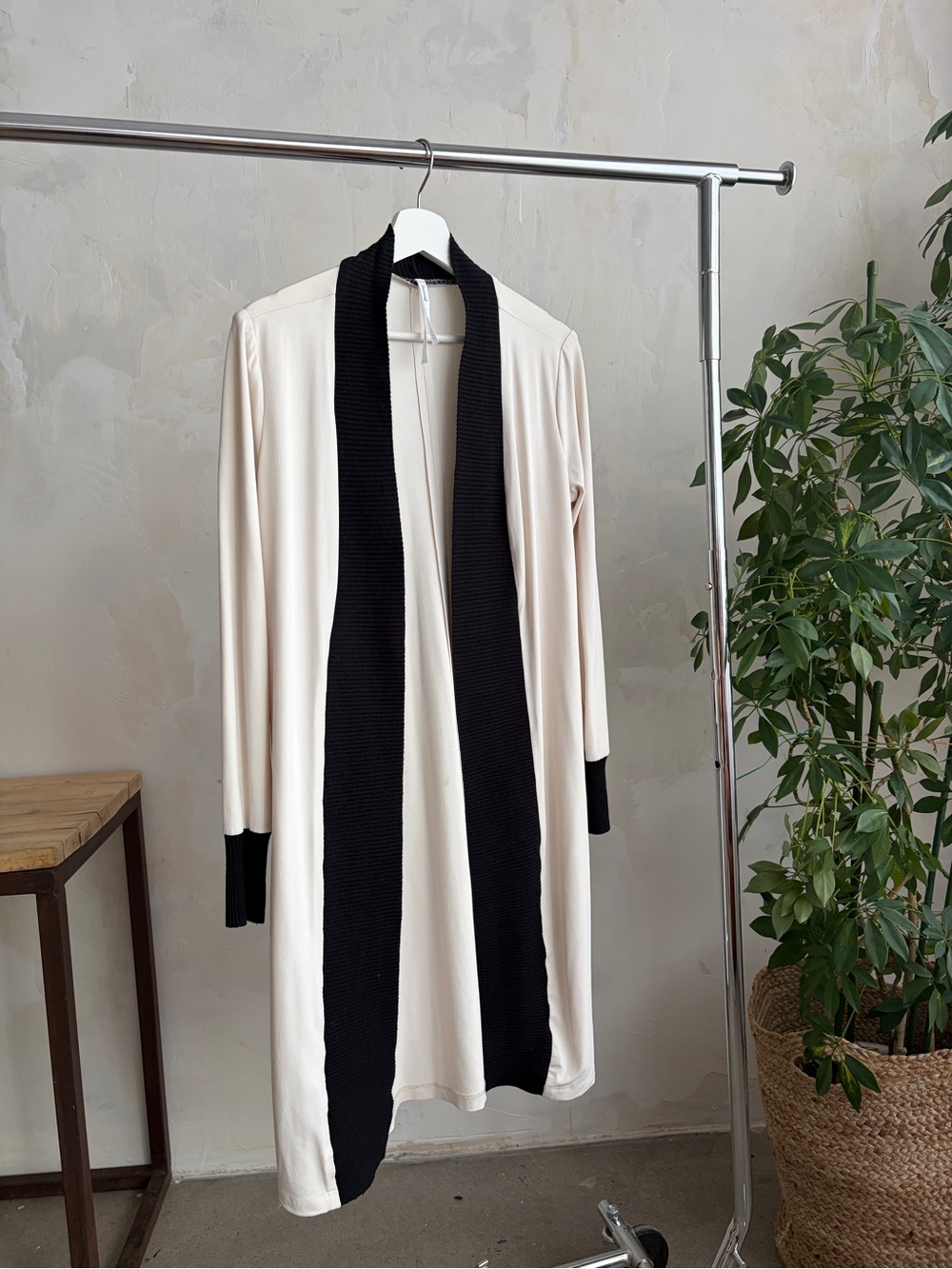 Iris Setlakwe Cream vest with Black Trim
